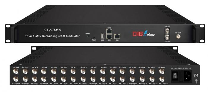 Hotel TV System Solution FTA 16 Tuners DVB-S S2 to DVB-C Modulator RF Transmodulator